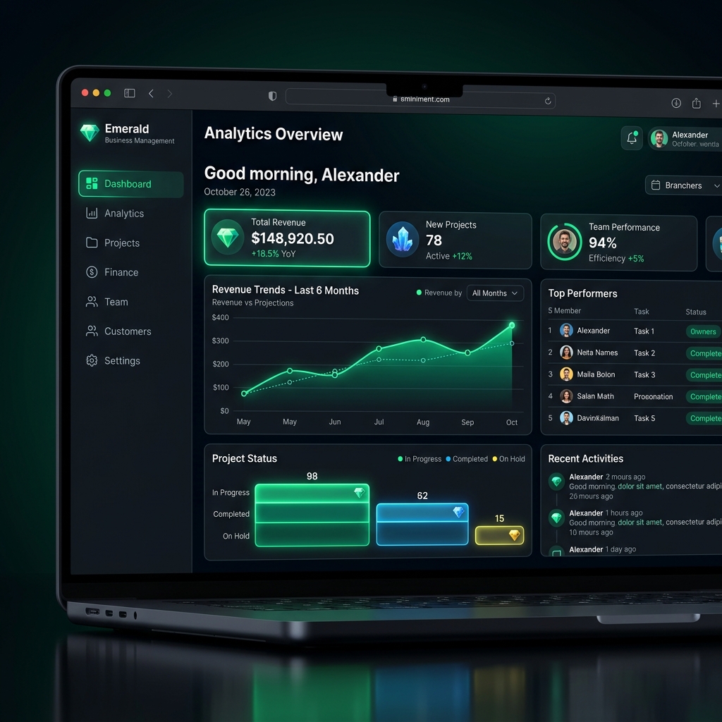 Gems One Soft Dashboard Mockup